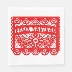 Feliz Navidad Papel Picado Serviette