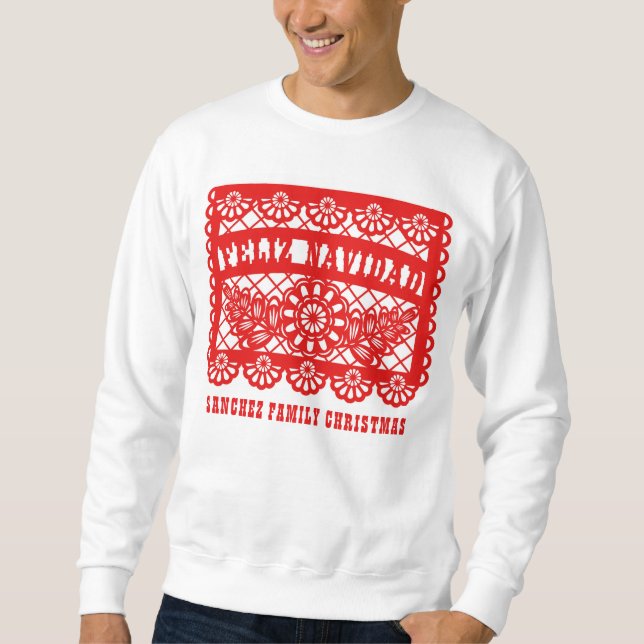 Feliz Navidad Papel Picado Sweatshirt (Vorderseite)