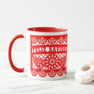 Feliz Navidad Papel Picado Tasse