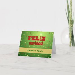 Feliz navidad personalisierte Sterne - Spanisch Feiertagskarte