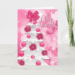 Feliz Navidad Pink Poinsettia Weihnachten