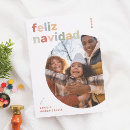 Feliz Navidad | Postkolorida y Moderna 2 Fotos Feiertagskarte