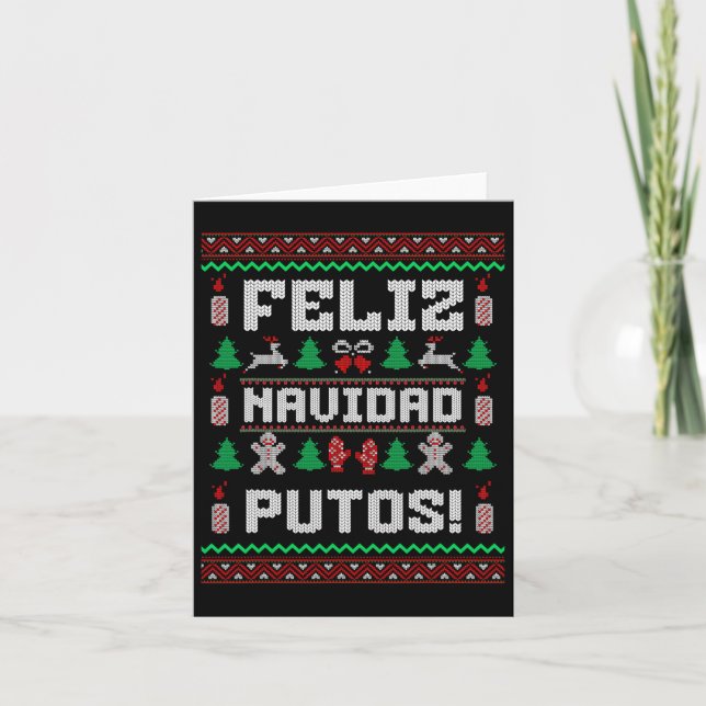 Feliz Navidad Putos Funny Mexican Christmas Sweet Karte (Vorderseite)