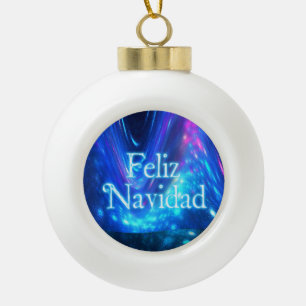 Feliz Navidad - Qaanaq - Nordlichter Keramik Kugel-Ornament