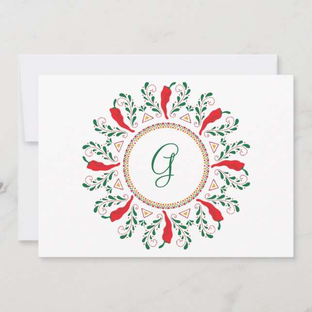 Feliz Navidad Red Chile Pepper Holiday Card Ankündigung (Vorderseite)
