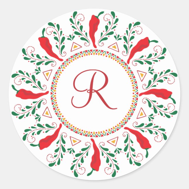 Feliz Navidad Red Chile Pepper Runder Aufkleber (Vorderseite)