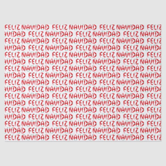 Feliz Navidad Red Chile Pepper Seidenpapier (Vorderseite)