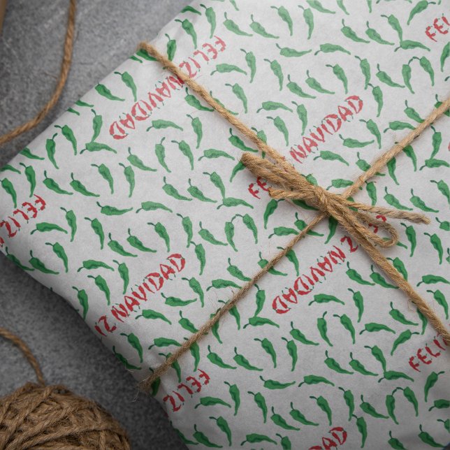 Feliz Navidad Red Chile Pepper Seidenpapier (Von Creator hochgeladen)