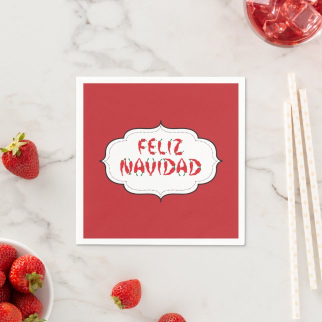 Feliz Navidad Red Chile Pepper Serviette (Beispiel)