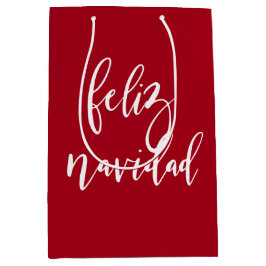 Feliz Navidad Red und White Christmas Mittlere Geschenktüte