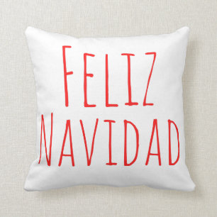 Feliz Navidad Red White Christmas Kissen