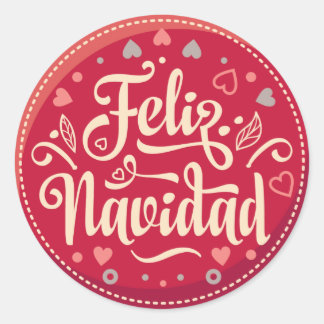 Feliz Navidad Round Sticker
