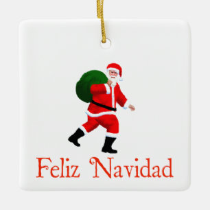 Feliz Navidad - Santa Claus Keramikornament