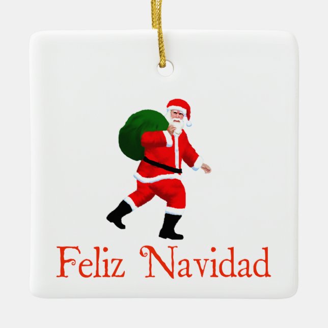 Feliz Navidad - Santa Claus Keramikornament (Vorderseite)