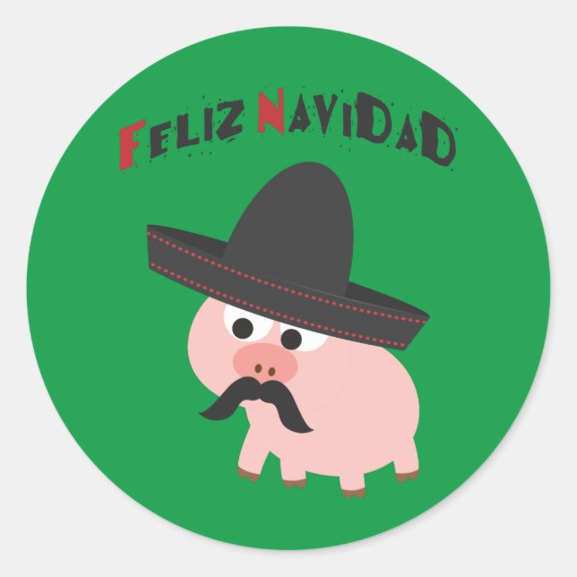Feliz Navidad! Schwein Aufkleber (Vorderseite)