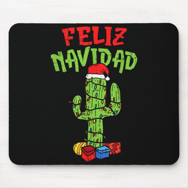 Feliz Navidad Shirt Mexican Christmas Cactus Xmas  Mousepad (Vorne)