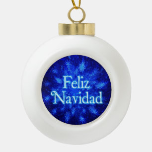 Feliz Navidad - Snowburst Keramik Kugel-Ornament