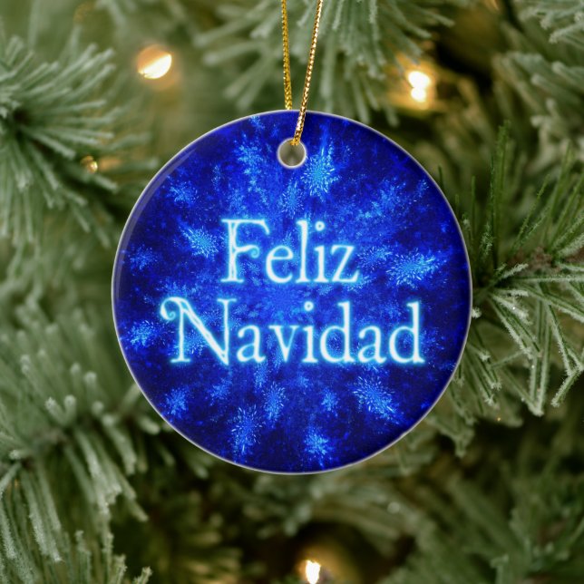Feliz Navidad - Snowburst Keramik Ornament (Baum)