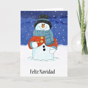 Feliz Navidad Snowman - Grüße der Saison Feiertagskarte