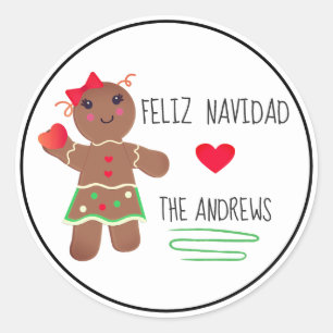 "Feliz Navidad" Spanisch Frohe Weihnachtssticker Runder Aufkleber