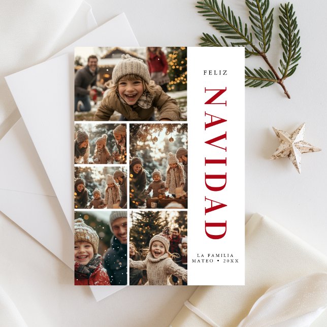 Feliz Navidad Spanische Weihnachtsfamilie 6 Foto Feiertagskarte (Von Creator hochgeladen)