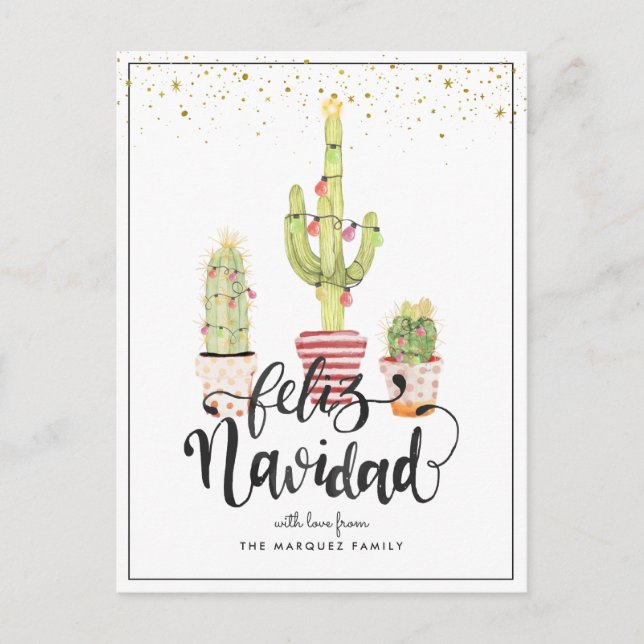 Feliz Navidad | Spanische Weihnachtsgrüße Feiertagspostkarte (Vorderseite)