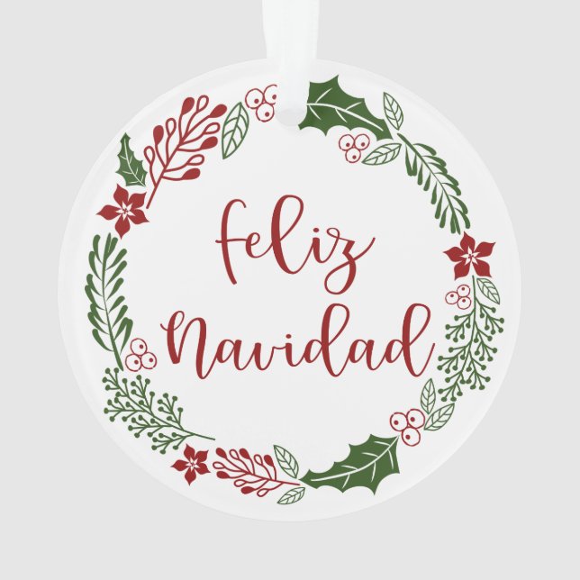 Feliz Navidad, spanischer Heiligabend Ornament (Rückseite)