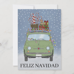 Feliz Navidad Spanischer Weihnachtsgrün 500 Feiertagskarte