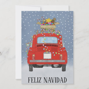 Feliz Navidad Spanischer Weihnachtsroter Fiat 500 Feiertagskarte