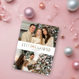 Feliz Navidad Spanisches Foto zum Schneiden von Pa Feiertagspostkarte