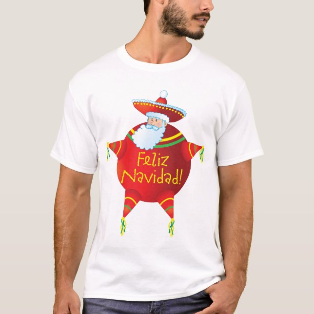 Feliz Navidad - spanisches T-Shirt, Spanisch Sankt T-Shirt (Vorderseite)