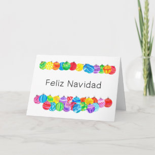 Feliz Navidad spanisches Weihnachten, Aquarell Feiertagskarte