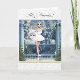 Feliz Navidad Spanish Christmas Ballerina Card Feiertagskarte
