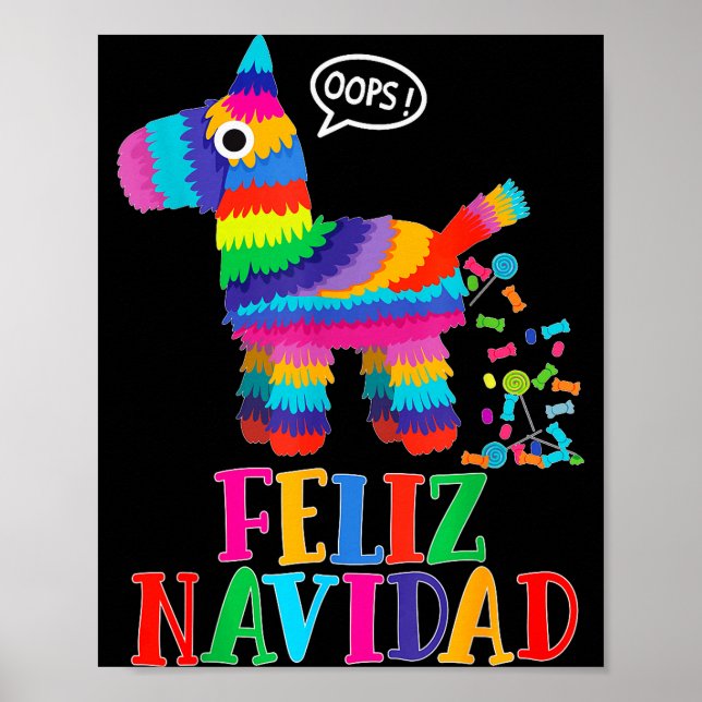 Feliz Navidad Spanish Christmas Funny Mexican Nata Poster (Vorne)