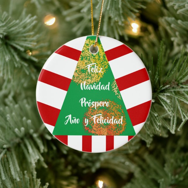 Feliz Navidad Spanish Essential Christmas Tree Keramik Ornament (Baum)