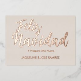 Feliz Navidad Spanish Gold Foliday Card Folien Feiertagskarte