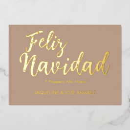 Feliz Navidad Spanish Gold Foliday Card Folien Feiertagskarte