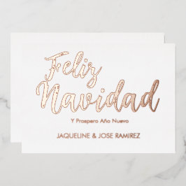 Feliz Navidad Spanish Gold Foliday Card Folien Feiertagskarte
