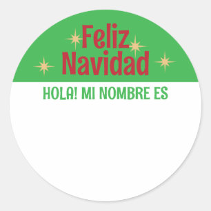 Feliz Navidad Spanish Hallo Tag Runder Aufkleber
