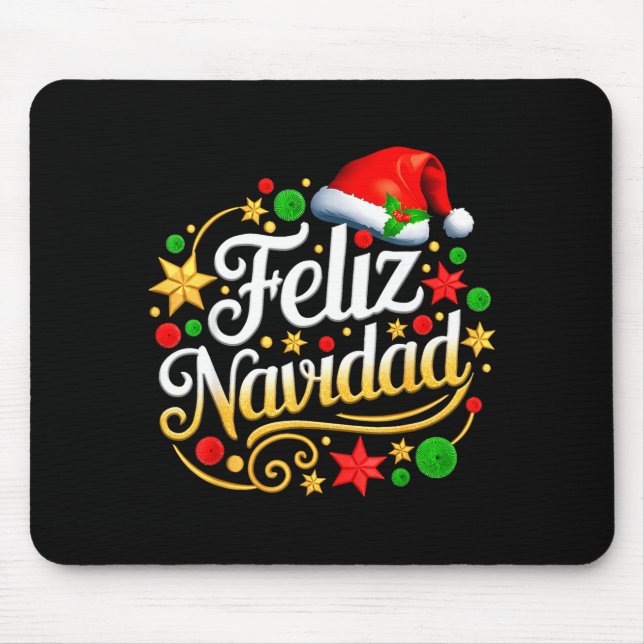 Feliz Navidad Spanish Mexican Christmas Xmas Holid Mousepad (Vorne)