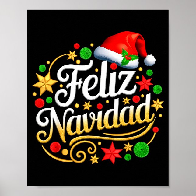 Feliz Navidad Spanish Mexican Christmas Xmas Holid Poster (Vorne)