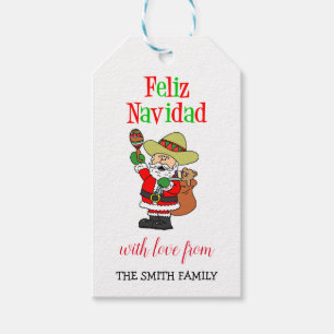 Feliz Navidad Spanish Santa Personalisierte Famili Geschenkanhänger