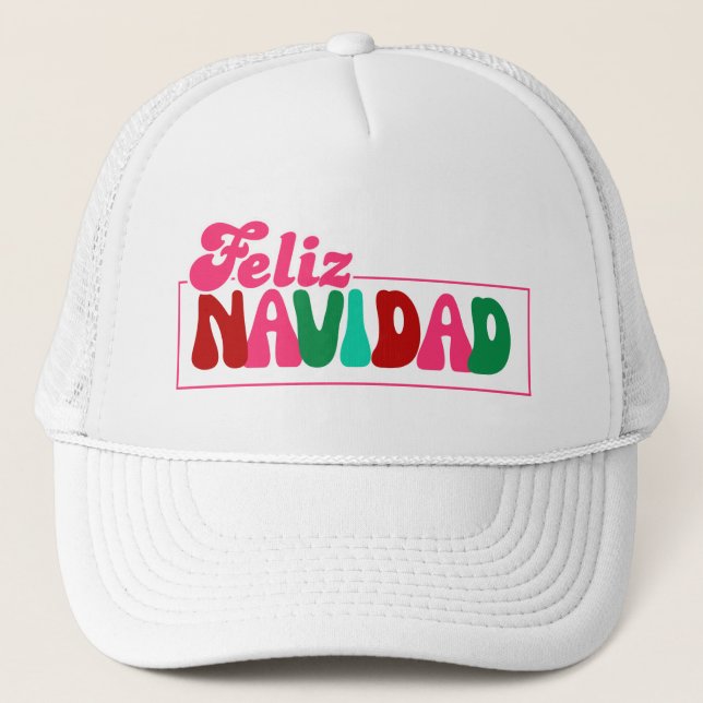 Feliz Navidad - Spaß bunt Truckerkappe (Vorderseite)