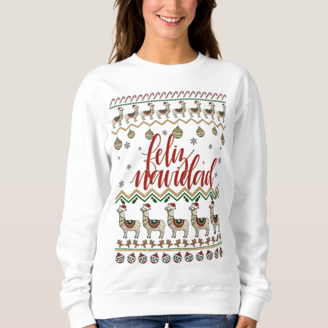 Feliz Navidad Strickjacke Sweatshirt (Vorderseite)