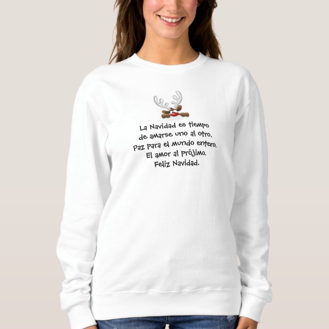Feliz Navidad Sweatshirt so süß u. festlich (Vorderseite)