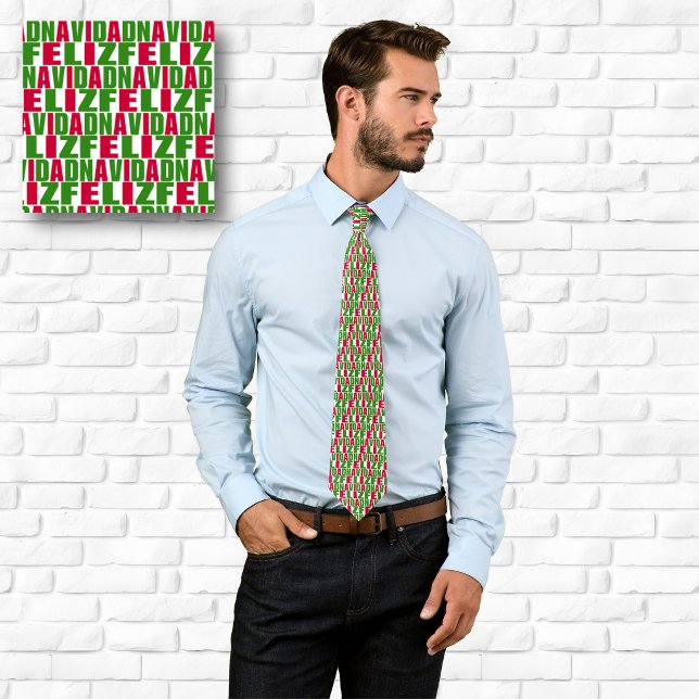 Feliz Navidad Textmuster Krawatte (Feliz Navidad Text Pattern Tie)