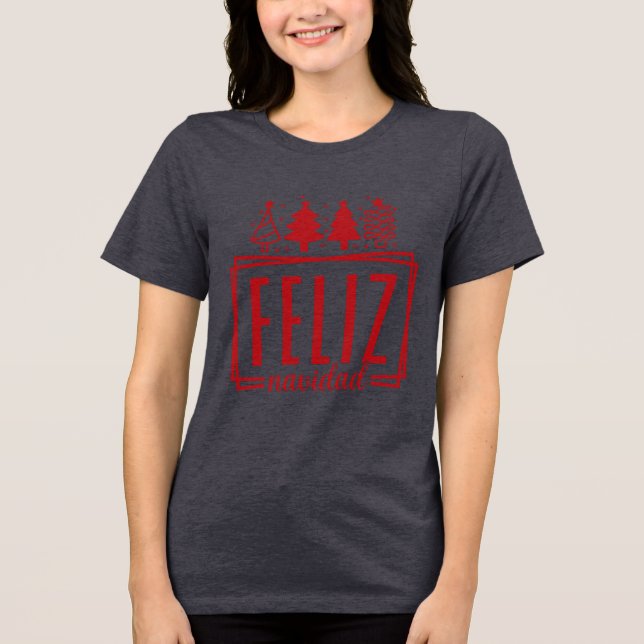 Feliz Navidad  Tri-Blend Shirt (Vorderseite)