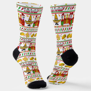 Feliz Navidad Ugly Sweater Pattern Socken
