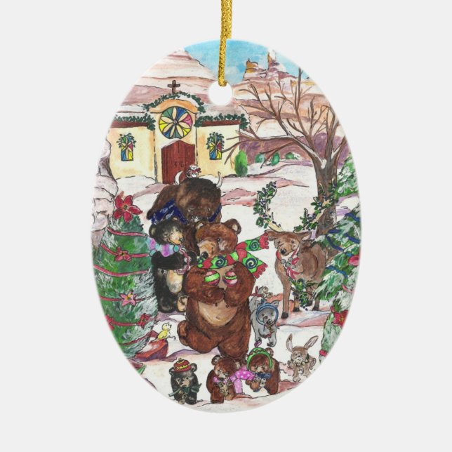 Feliz Navidad Verzierung Keramik Ornament (Vorne)