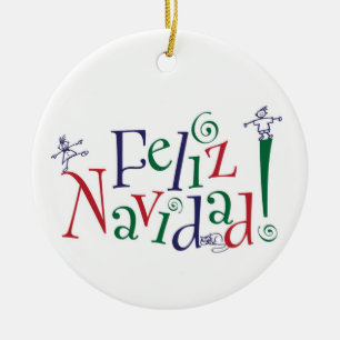 Feliz Navidad Verzierung Keramik Ornament